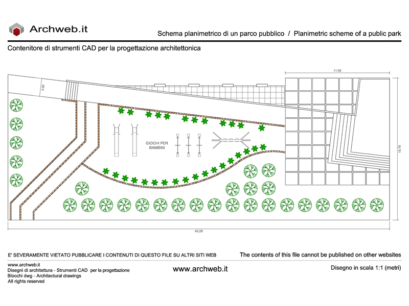 Public park 00. Design scheme dwg - scale 1:100 Archweb