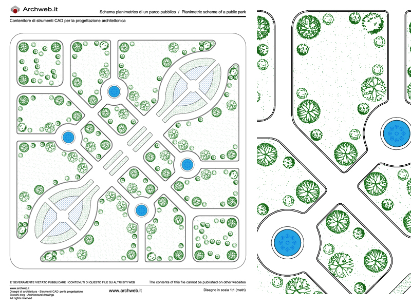 Public park 06. Design scheme dwg - scale 1:100 Archweb