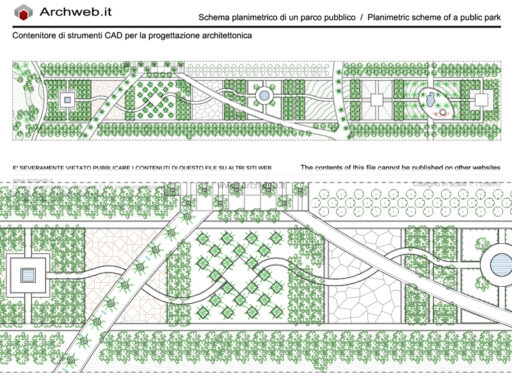 Parco pubblico 07. Schema progettuale dwg - scala 1:100 Archweb