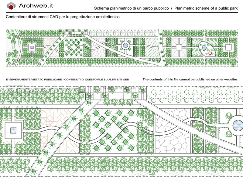 Public park 07. Design scheme dwg - scale 1:100 Archweb