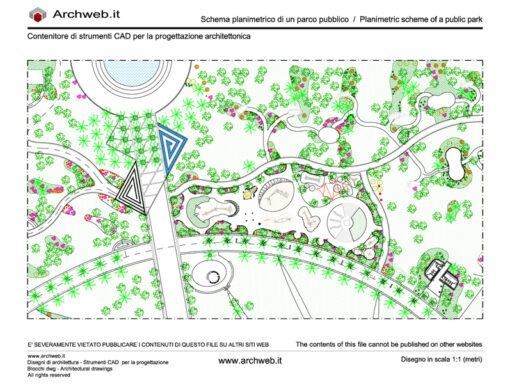 Parco pubblico 08. Schema progettuale dwg - scala 1:100 Archweb