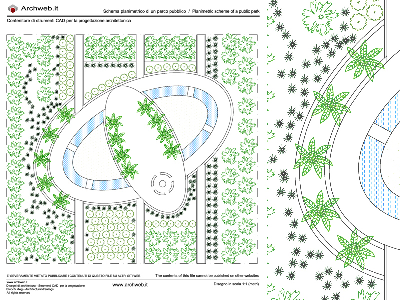 Public park 09. Design scheme dwg - scale 1:100 Archweb