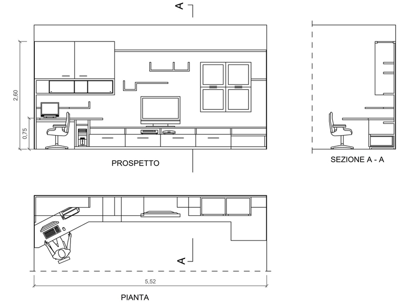 Parete attrezzata 02 dwg