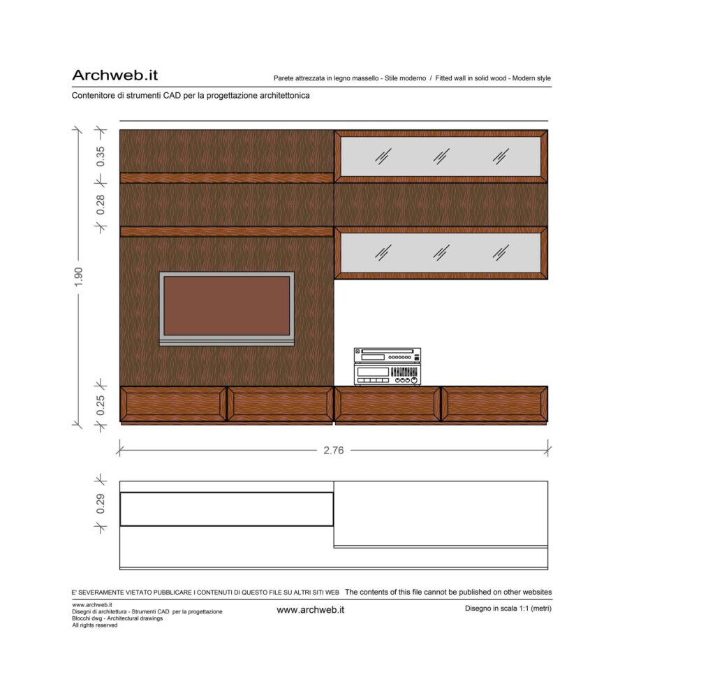 Parete attrezzata 10 dwg