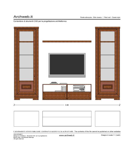 Parete attrezzata classica 02 dwg