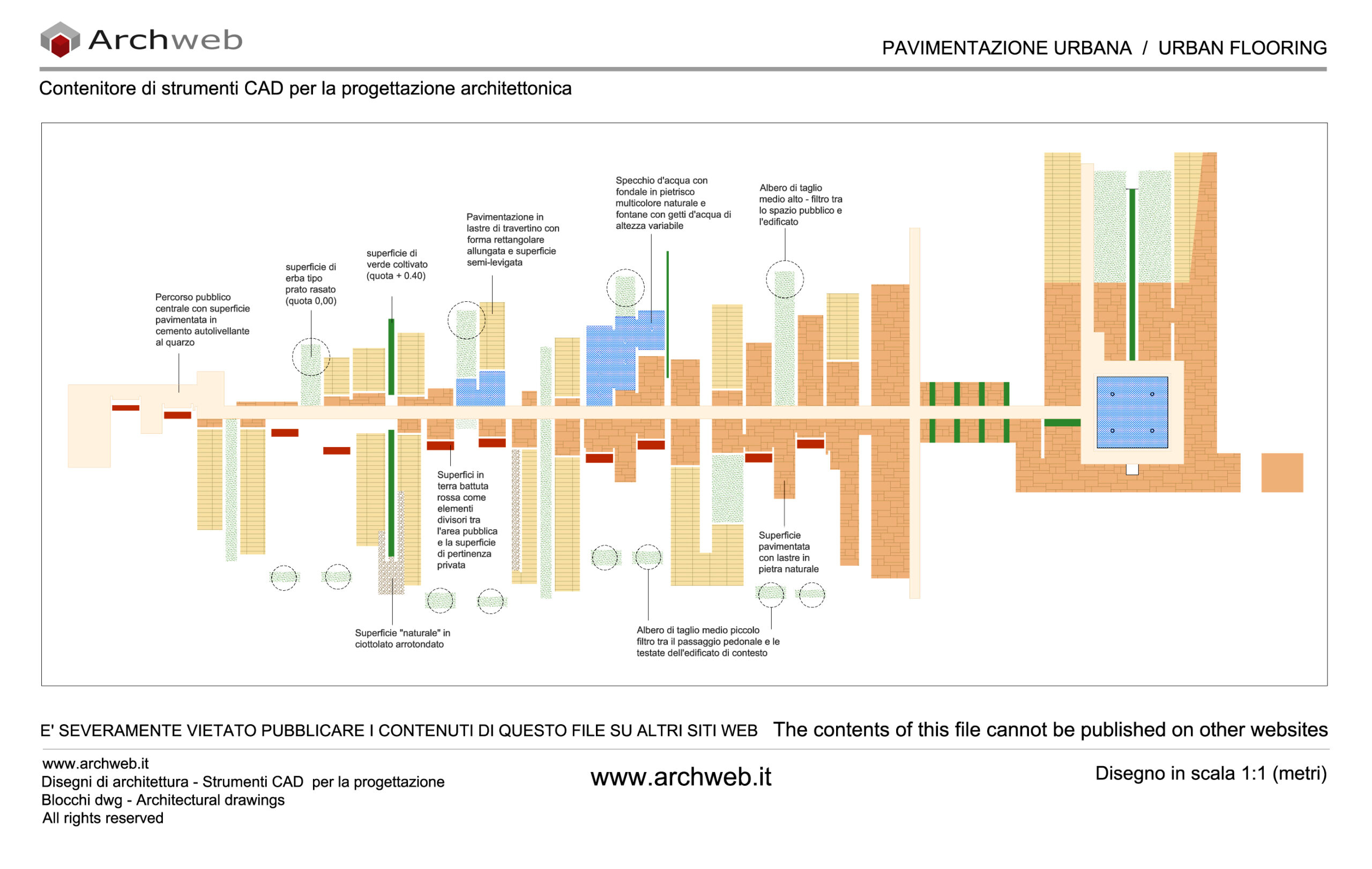 Pavimentazione urbana dwg