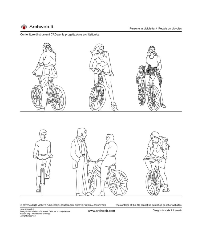 Persone in bicicletta 01 dwg