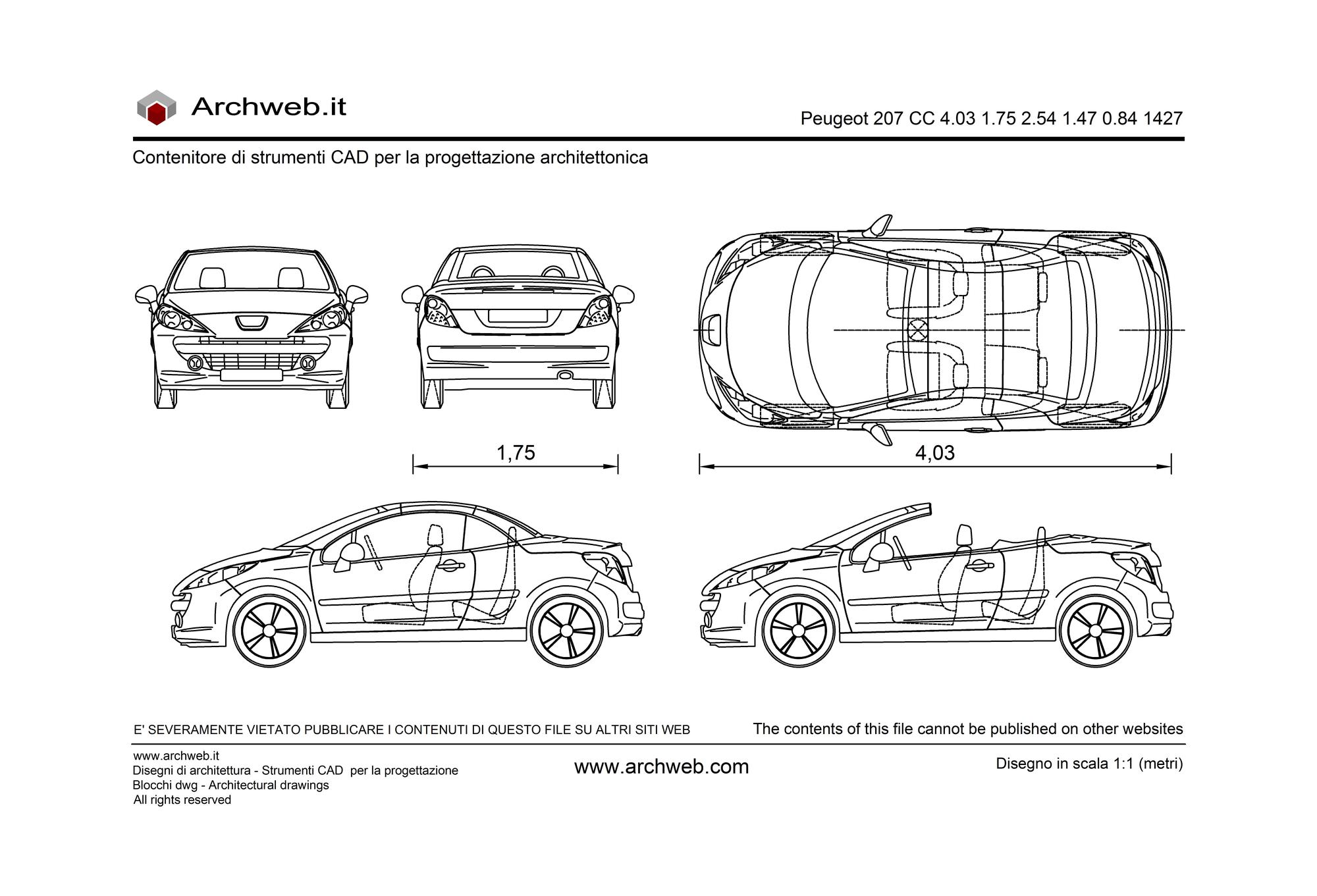 Peugeot 207 CC dwg