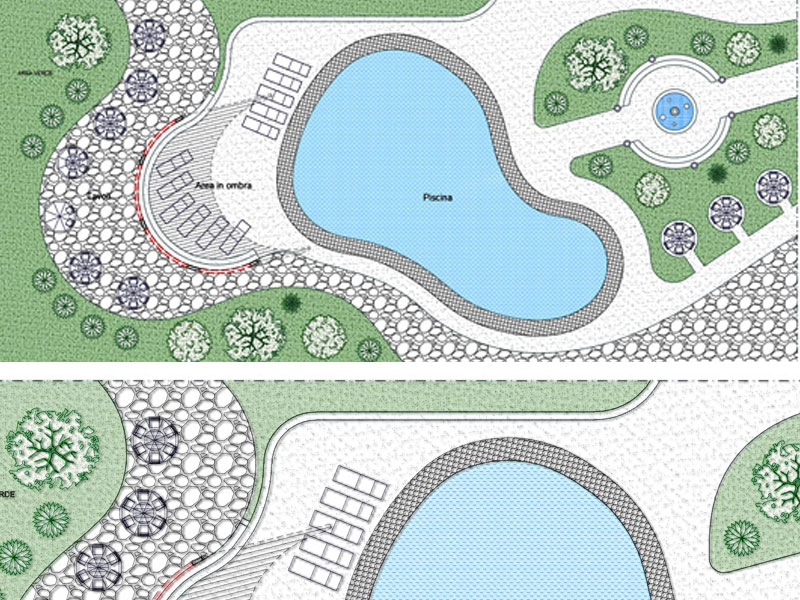 Piscina con giardino 01 dwg.
