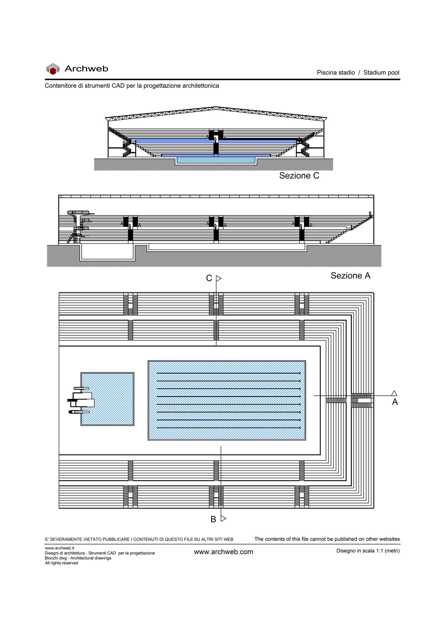 Stadium swimming pool cad block Archweb