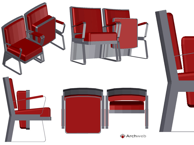 Poltrona 3D per cinema, teatri e auditorium.