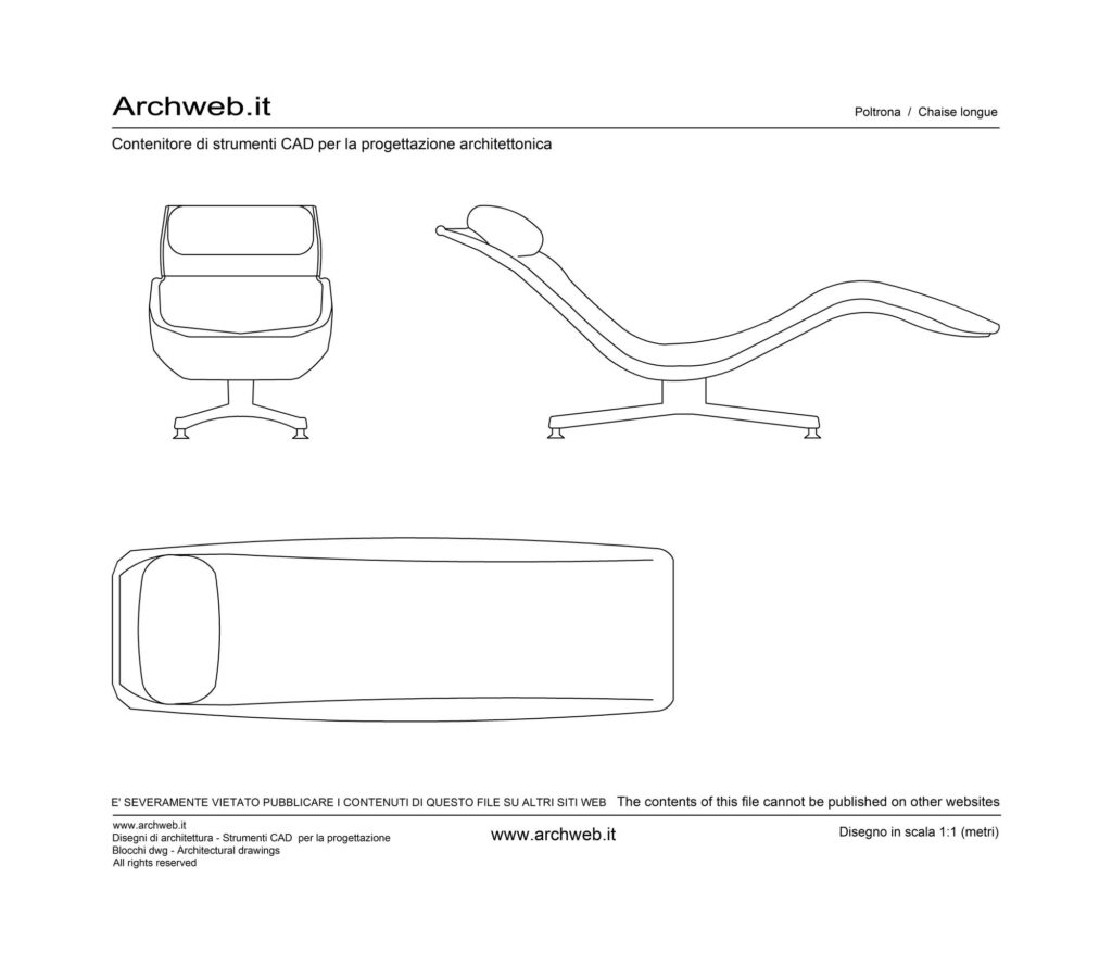 Poltrona pianta prospetti 01 dwg