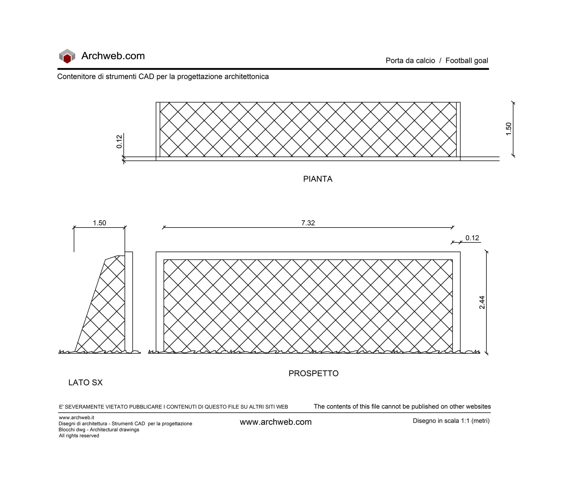 Porta da calcio dwg Archweb