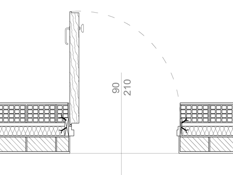 Disegno portone d'ingresso in legno massello