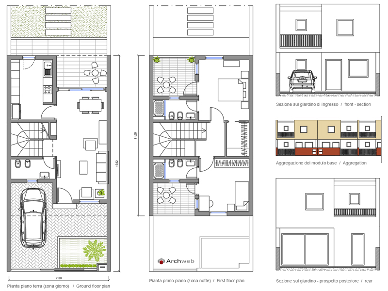 Project of row houses 14 dwg