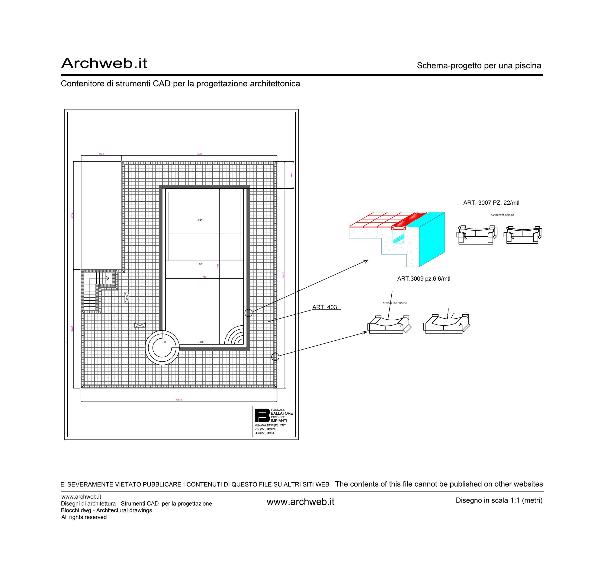 Progetto piscina Fornace Ballatore dwg