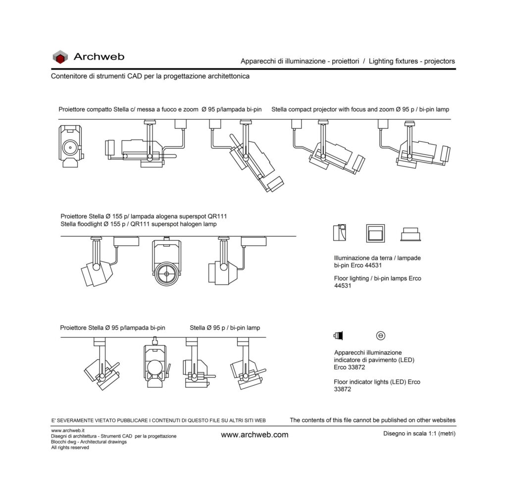 Proiettori luce 01 dwg