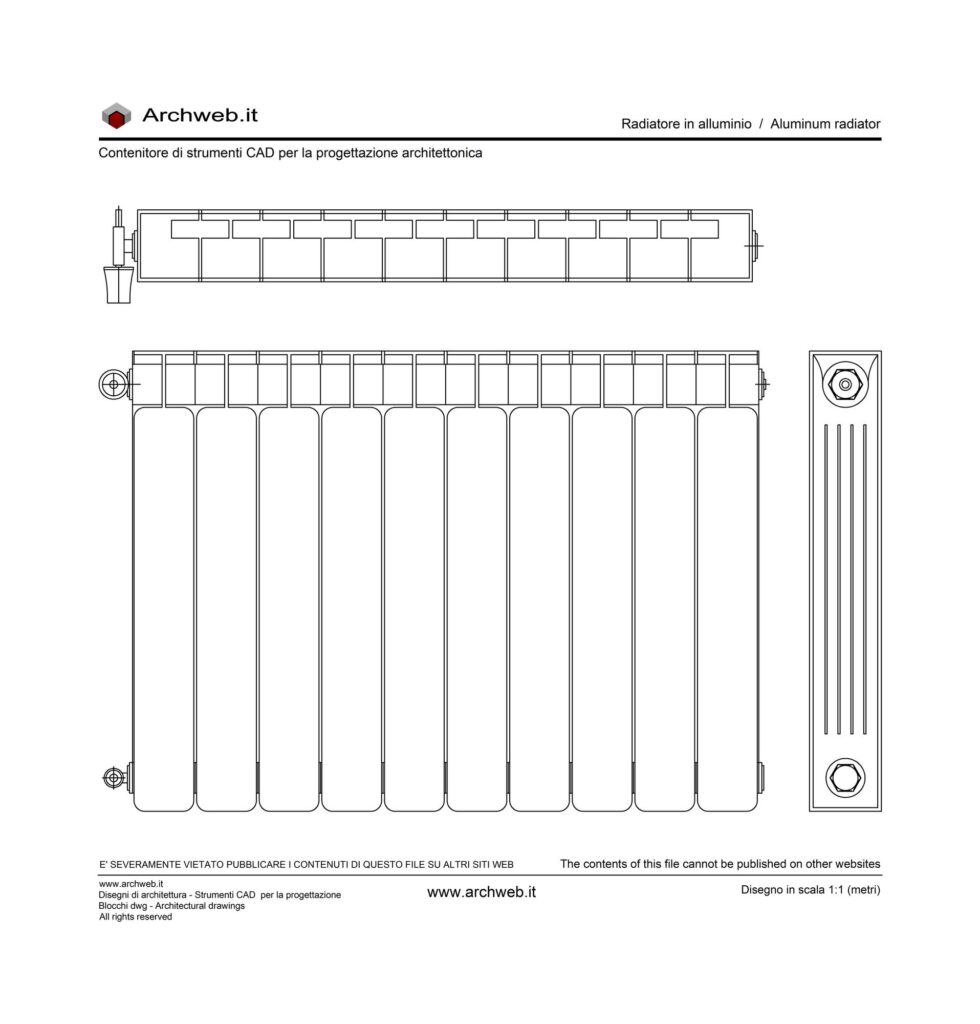 Radiatore alluminio dwg