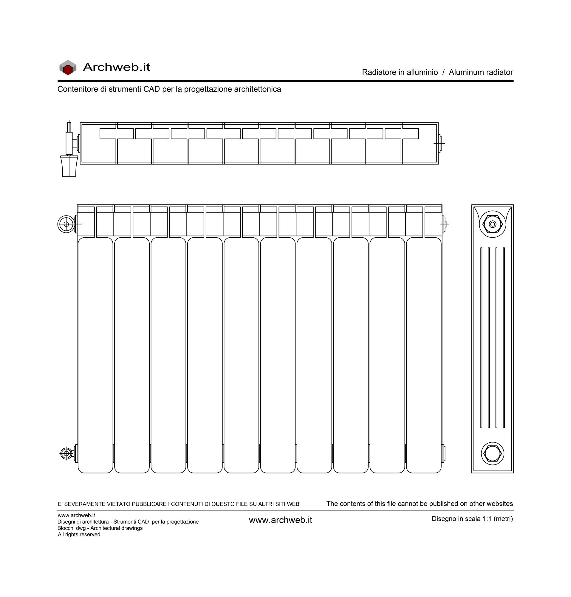 Radiatore alluminio dwg