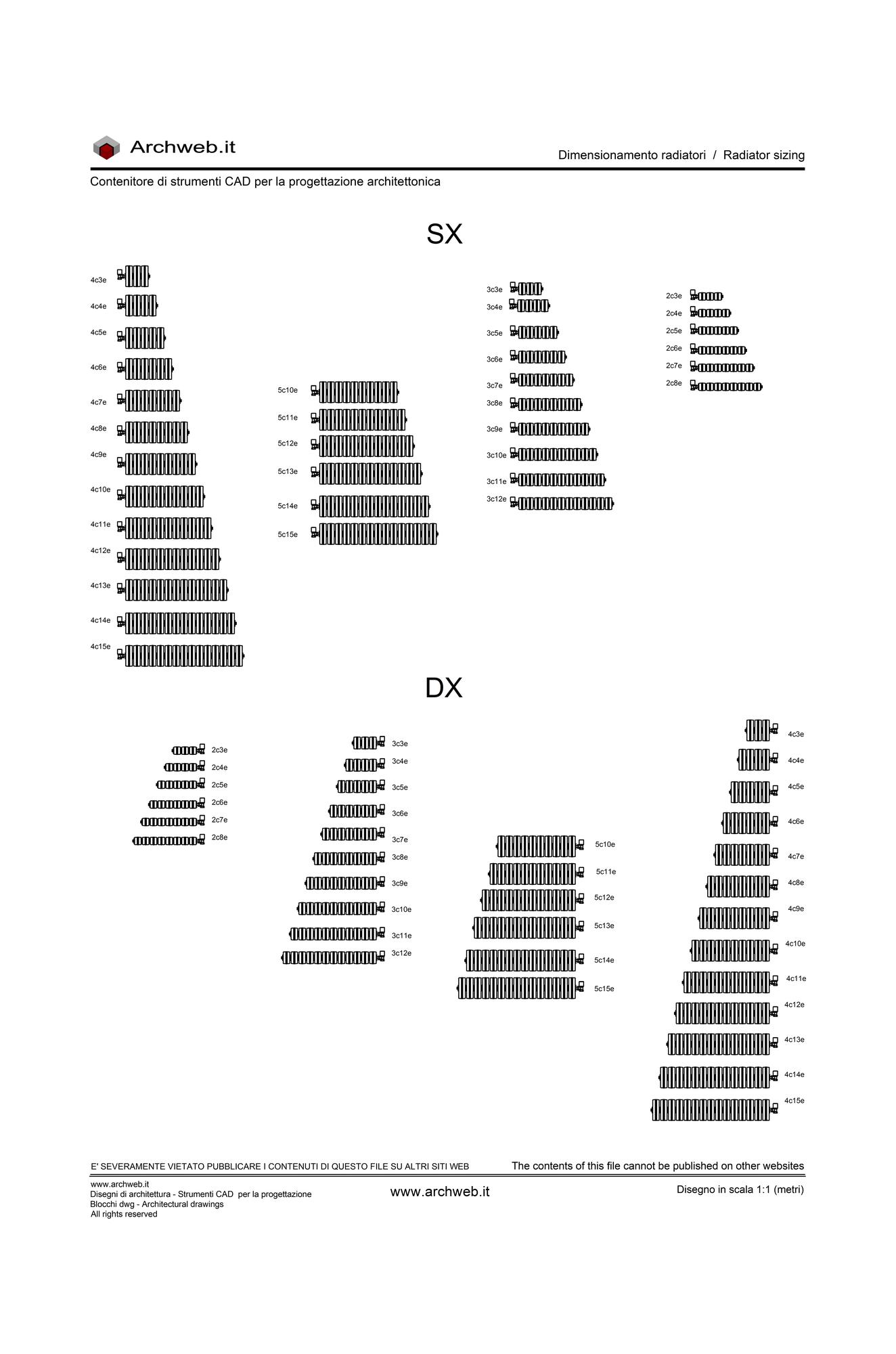 Radiatore dimensionamento dwg