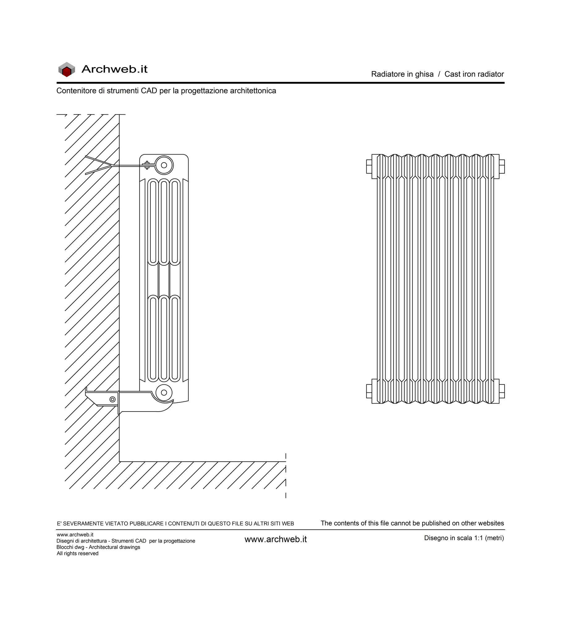 Radiatore ghisa dwg