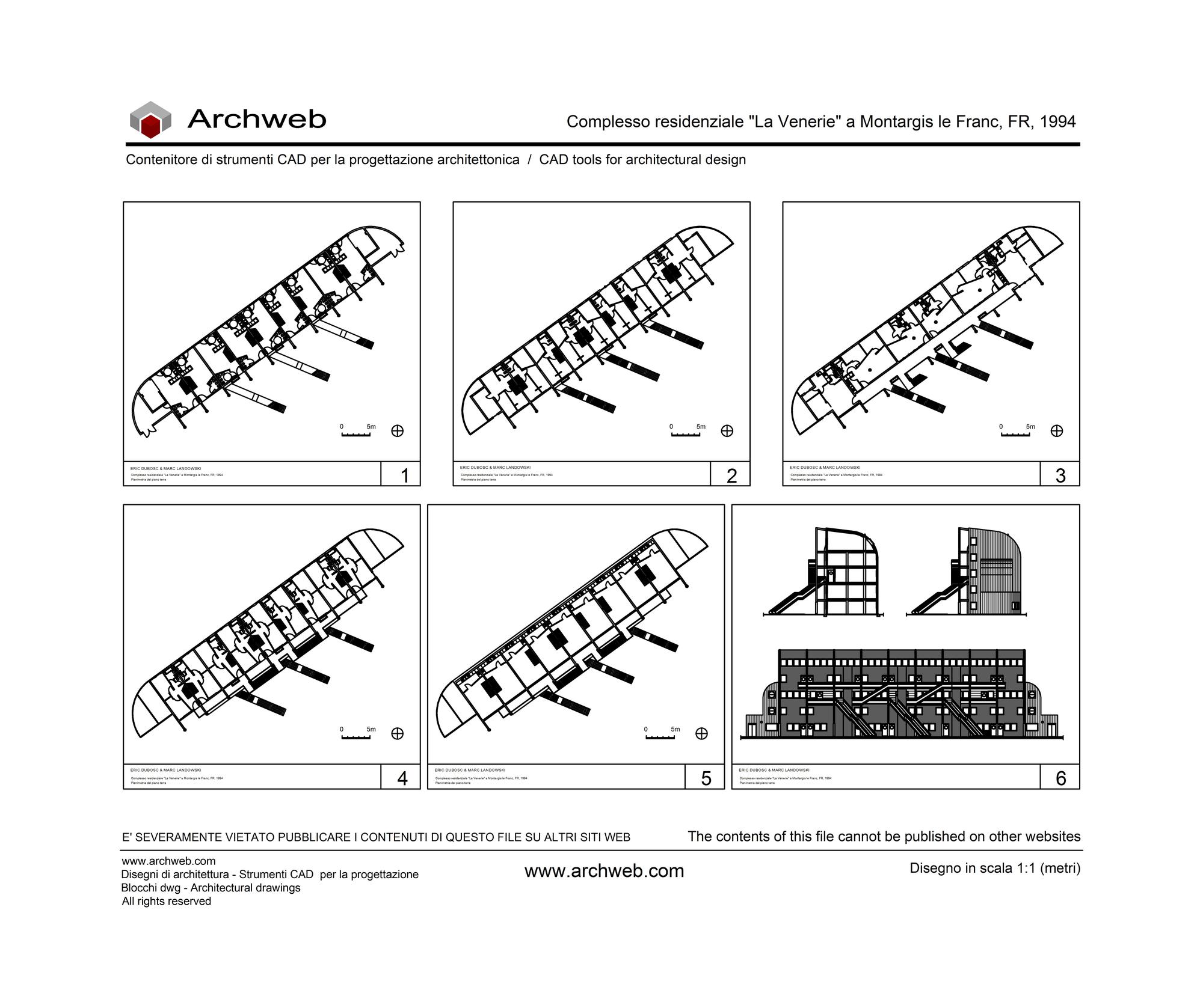 Row houses residences dwg