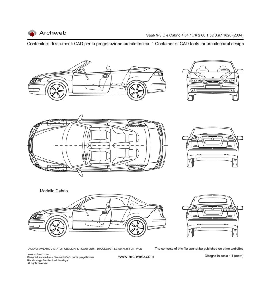 Saab 9 3 C e Cabrio 2004 dwg