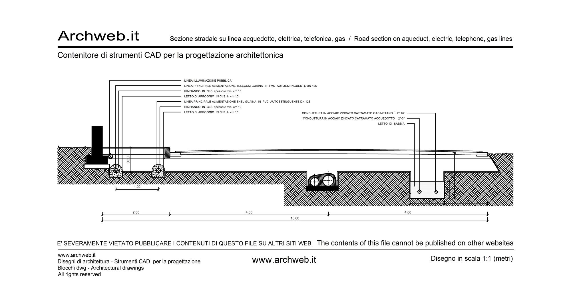 Sezione stradale acquedotto dwg