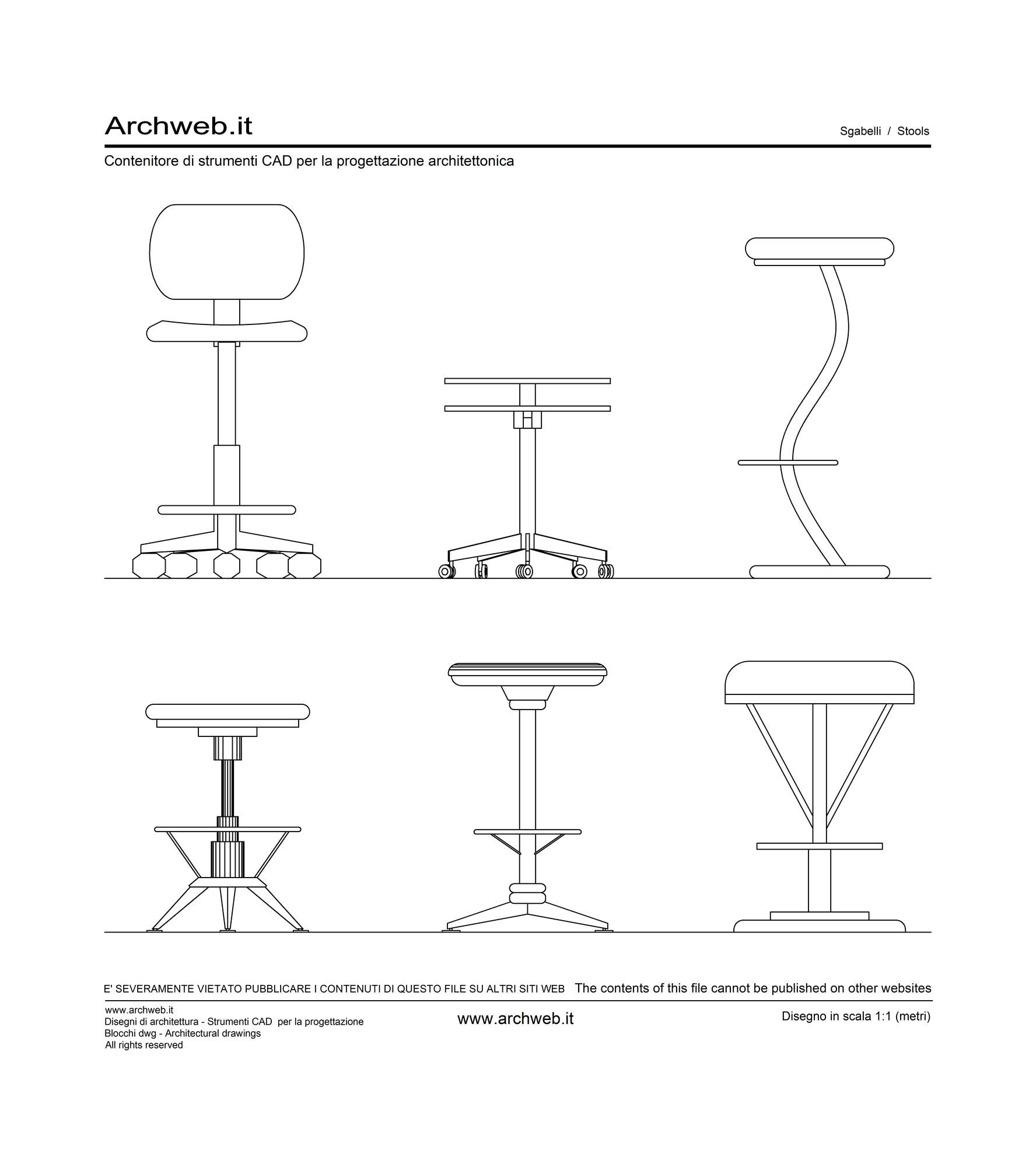 Sgabelli prospetto 2 dwg