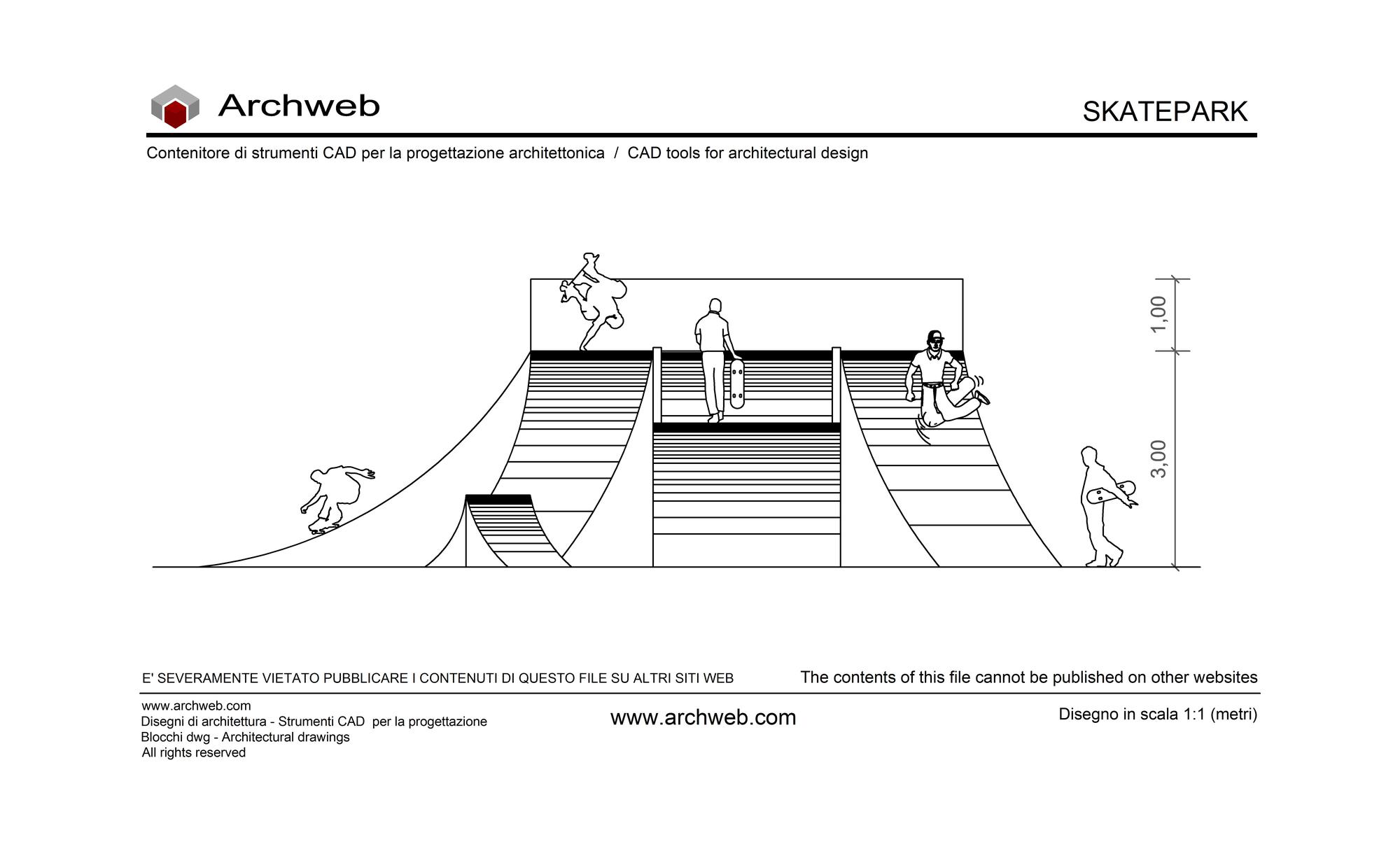 Skatepark in prospetto dwg Archweb