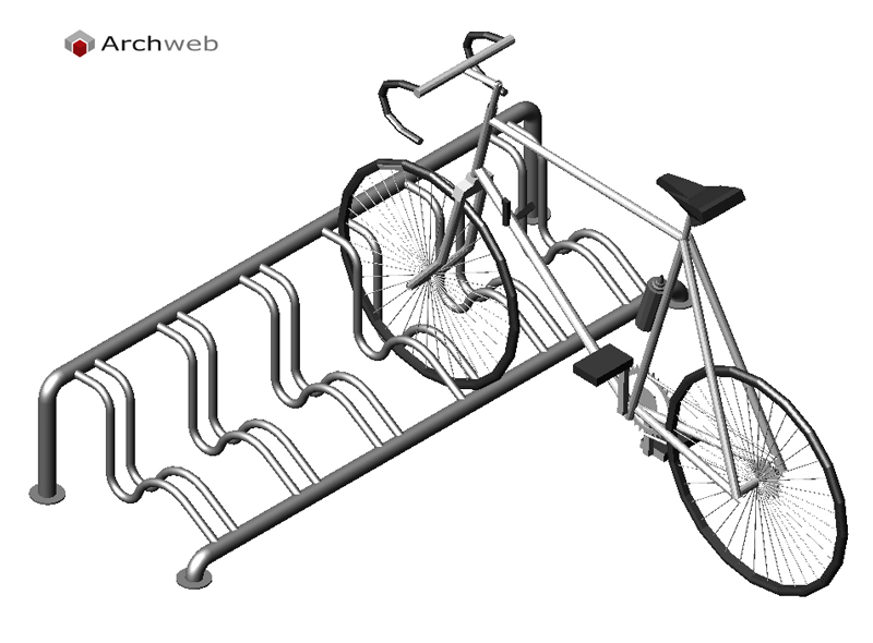 Sosta bici 3D 05 dwg