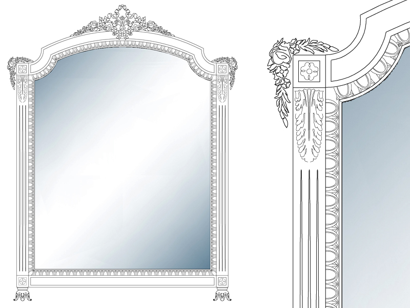 Specchio classico 03 dwg
