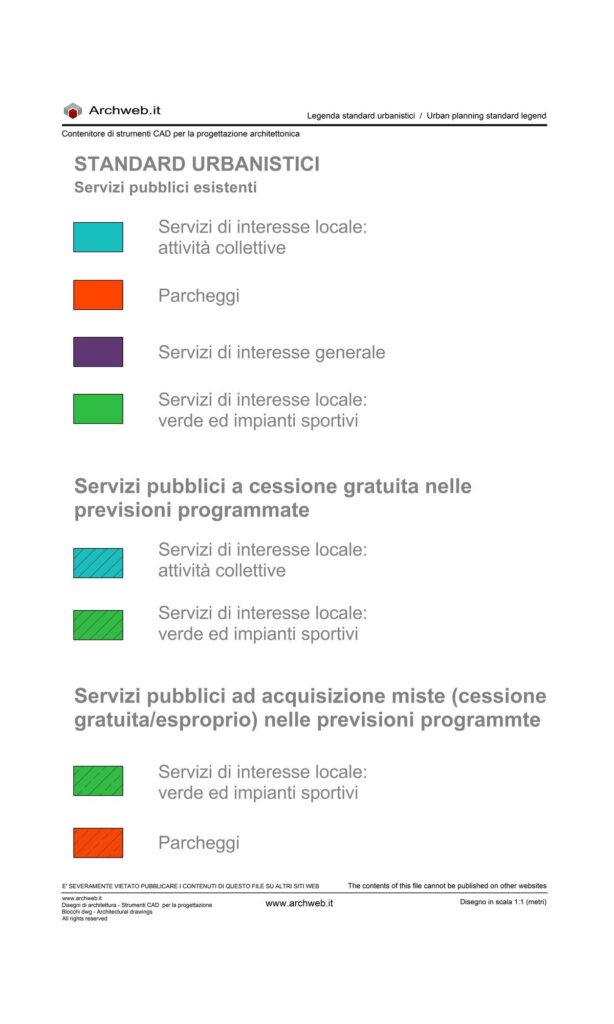 Standard urbanistici dwg Archweb