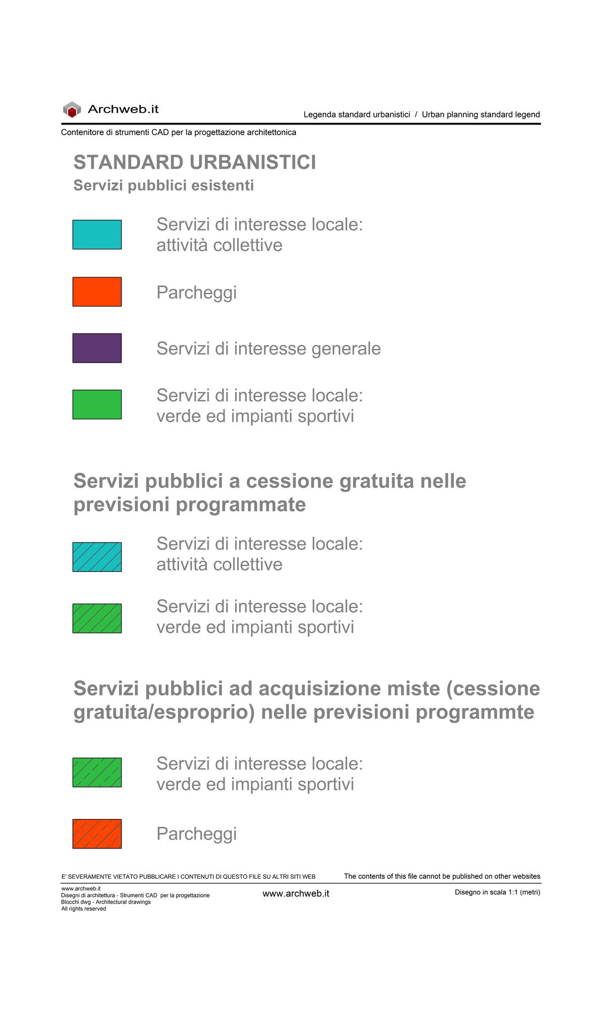 Standard urbanistici dwg Archweb