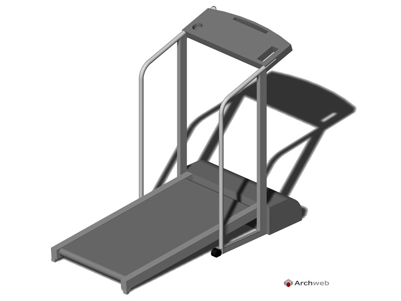 3D treadmill 01 cad block Archweb