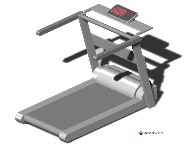 3D treadmill 02 cad block Archweb