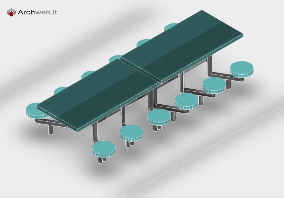 Disegno tavoli mensa 3D