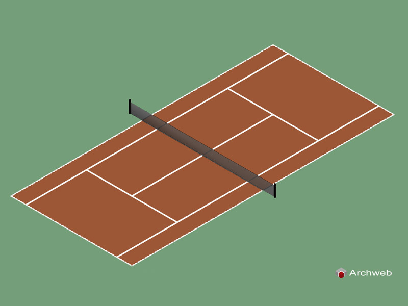 3D Tennis court 01 cad block Archweb