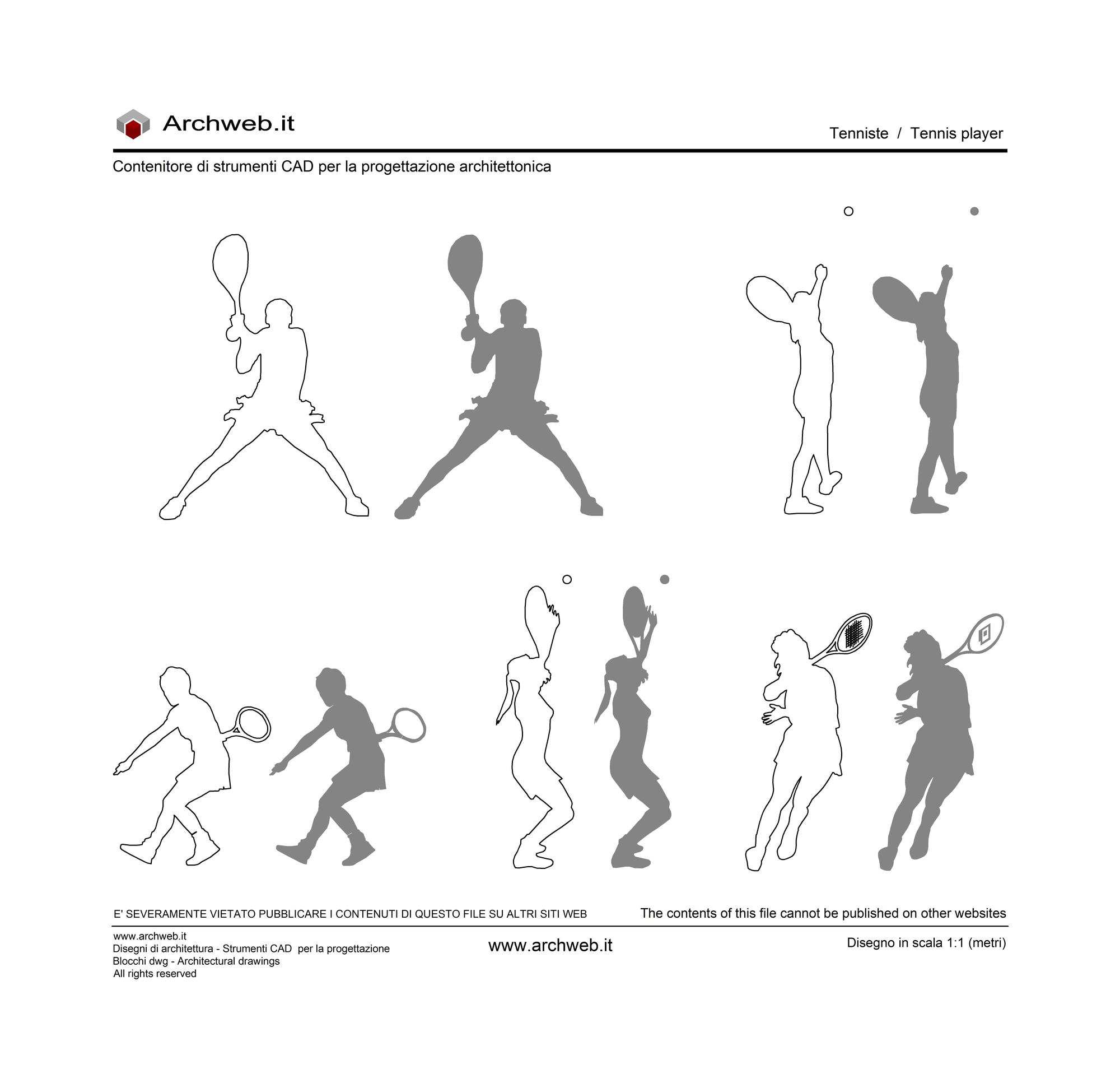 Tennis players female dwg Archweb