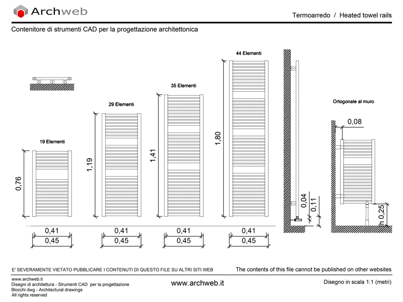 Termoarredo (scaldasalviette) dwg