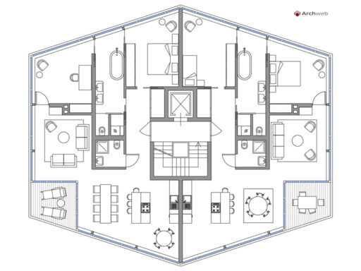 Torre residenziale 10 dwg