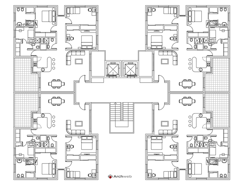 Residential tower 08 dwg