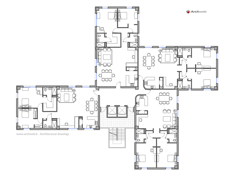 Residential tower 18 dwg