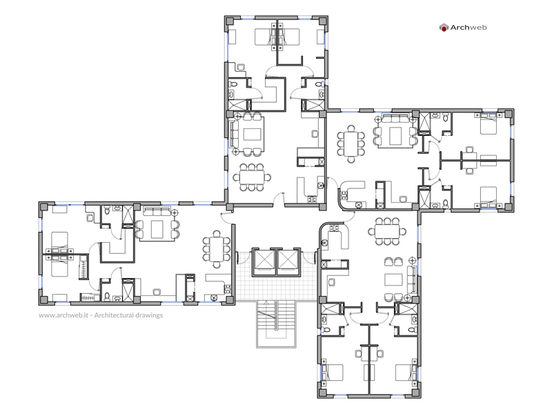 Torre residenziale 18 dwg