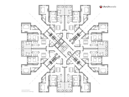 Torre residenziale 19 dwg