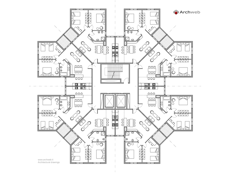 Residential tower 20 dwg