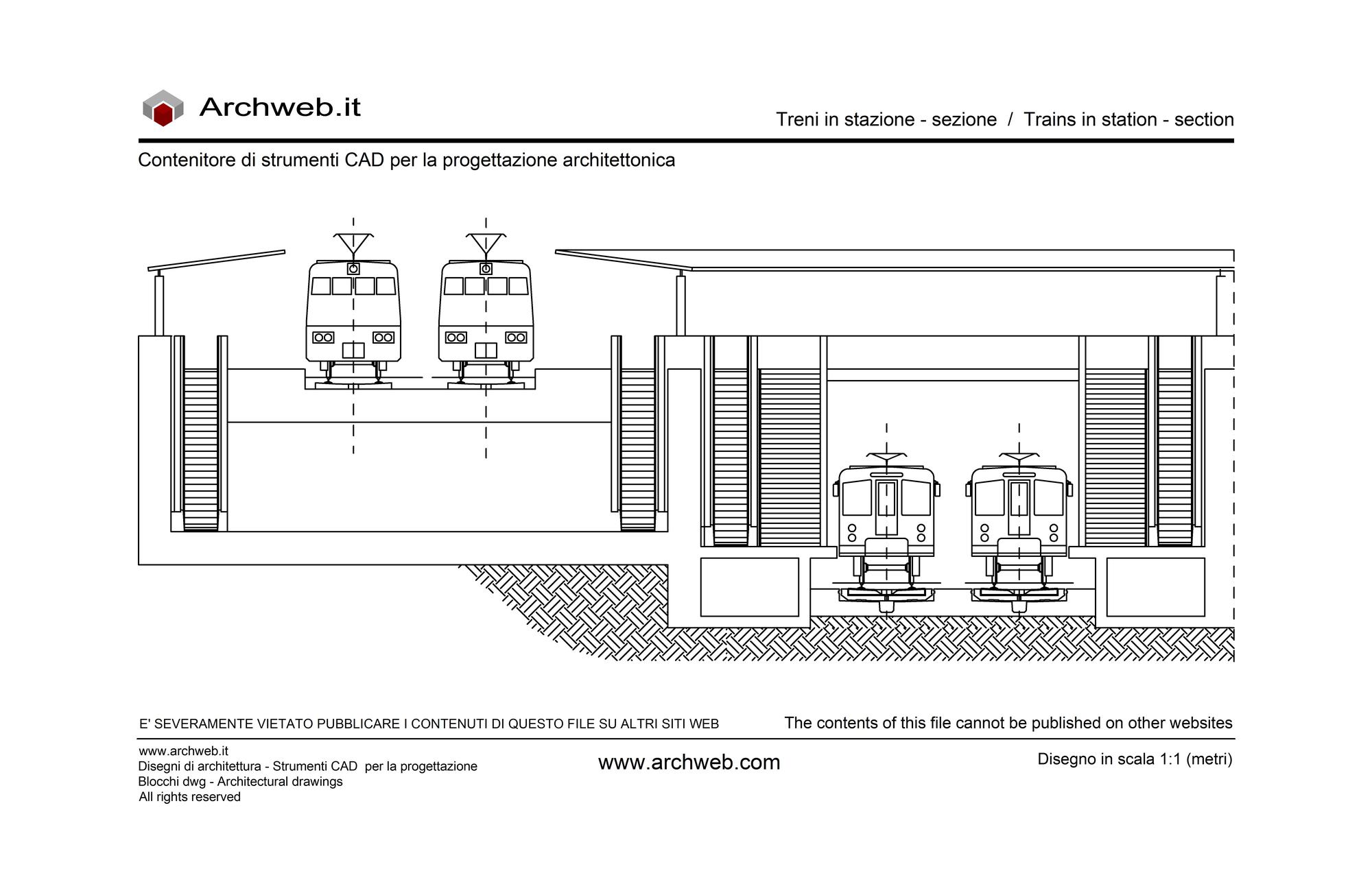Treni in stazione dwg.