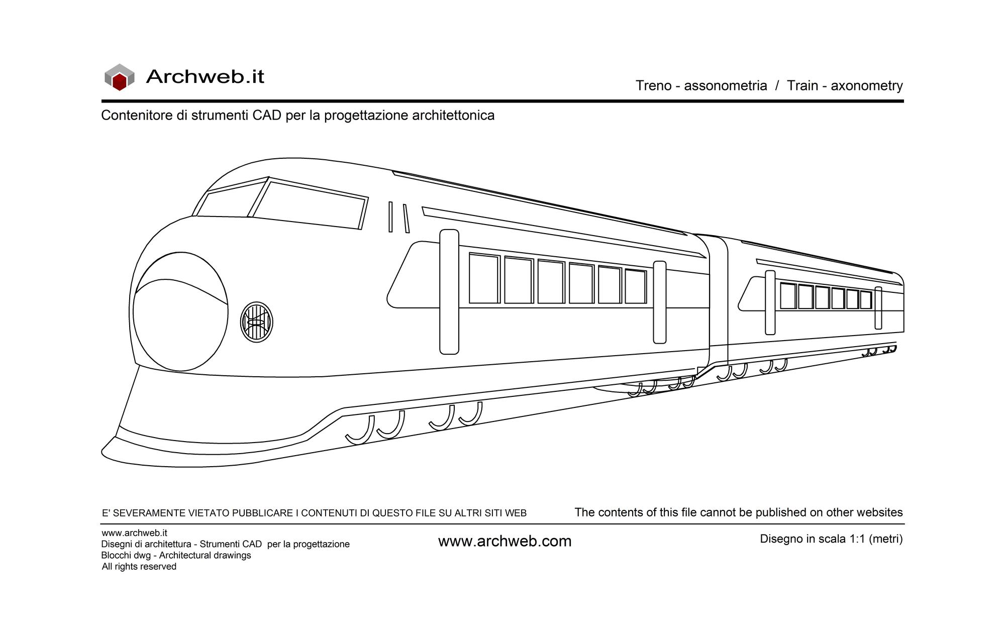 Treno assonometria dwg