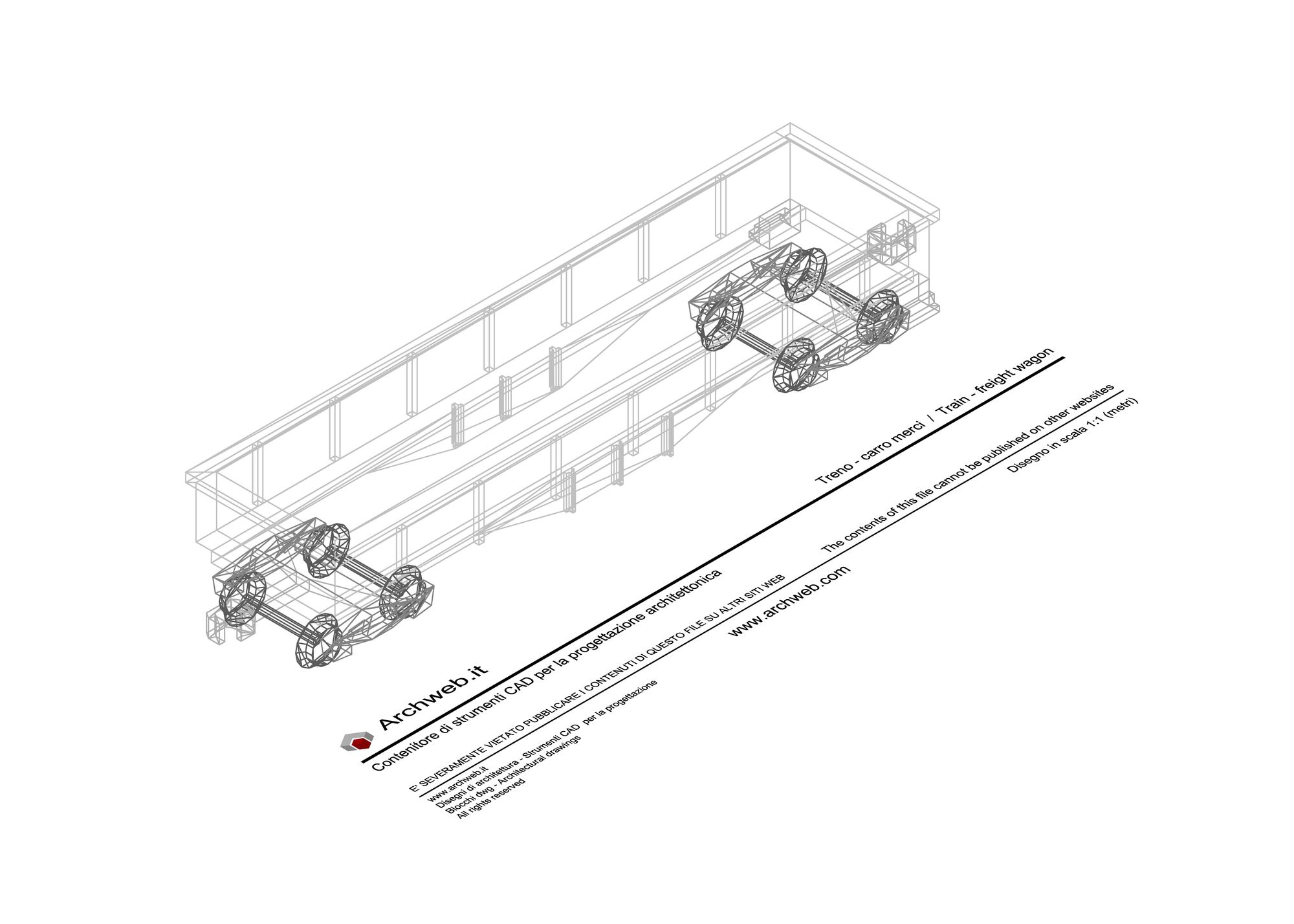 Treno carro merci 3D dwg