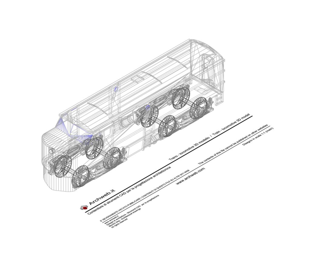 Treno locomotiva 3D dwg